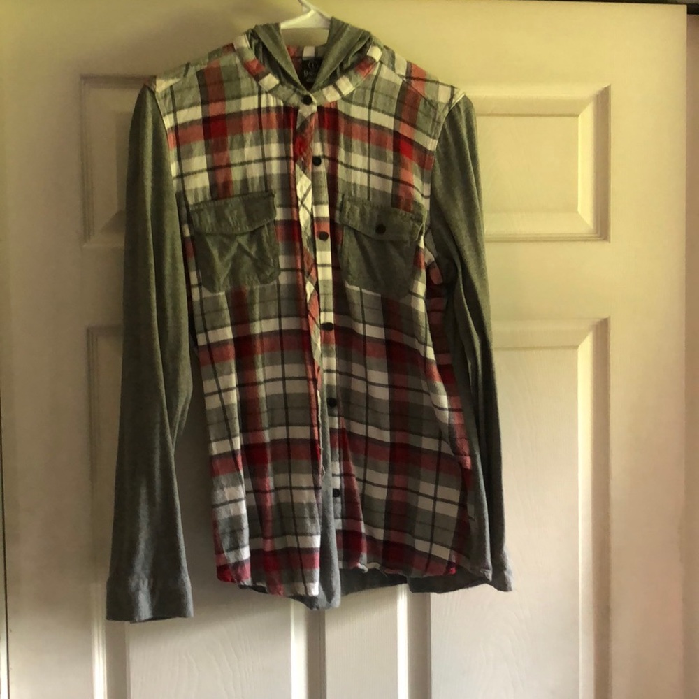 Button up with hood